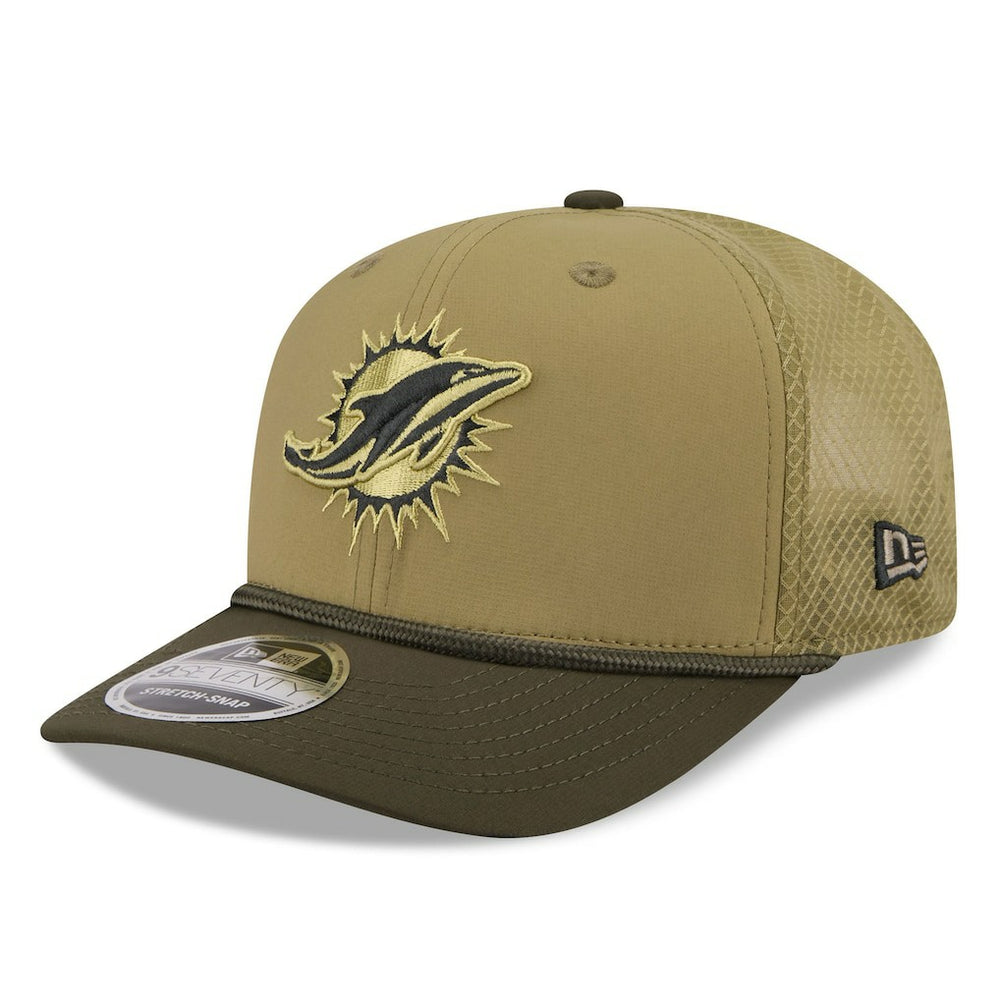 Miami Dolphins New Era 2025 Salute to Service 9SEVENTY Adjustable Hat - Green Hats