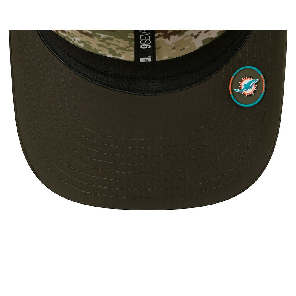 Miami Dolphins New Era 2025 Salute to Service 9SEVENTY Adjustable Hat - Green Hats