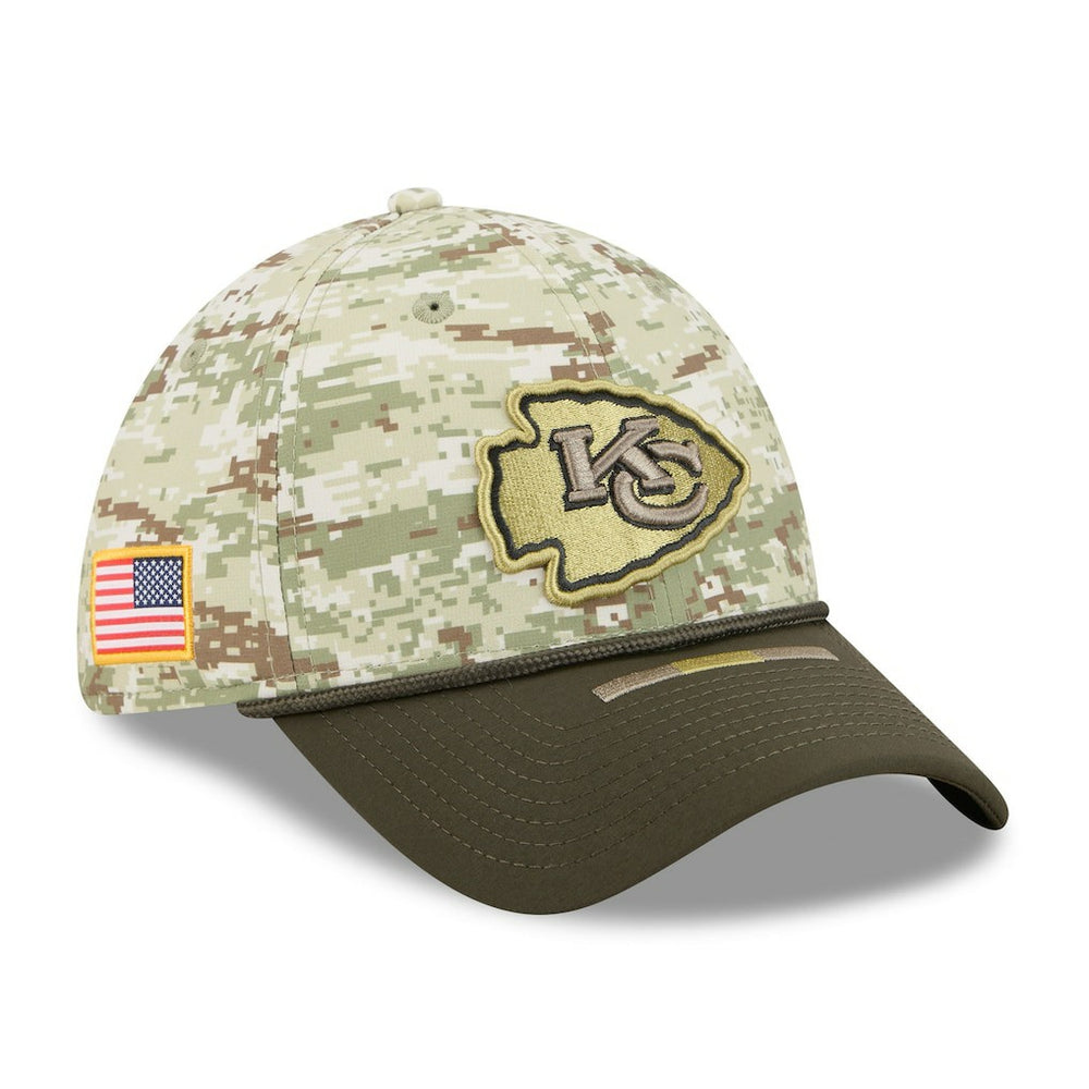 Kansas City Chiefs New Era 2025 Salute to Service 39THIRTY Flex Hat - Camo Hats