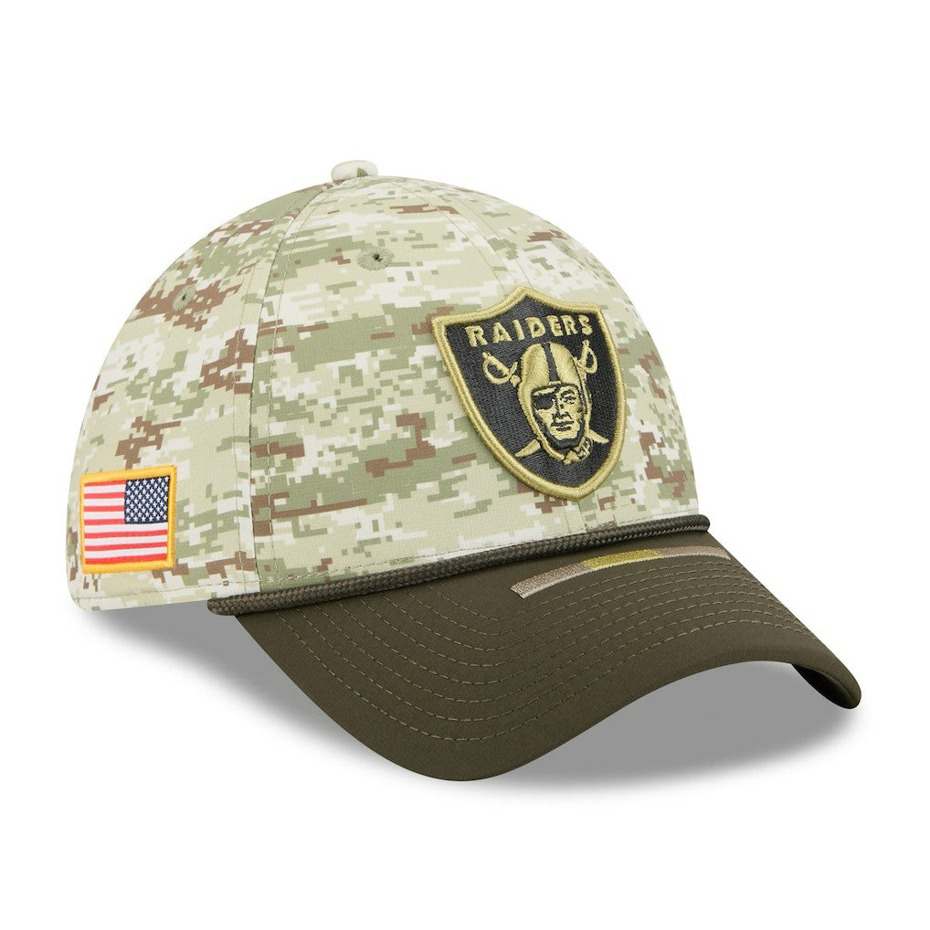 Las Vegas Raiders New Era 2025 Salute to Service 39THIRTY Flex Hat - Camo Hats