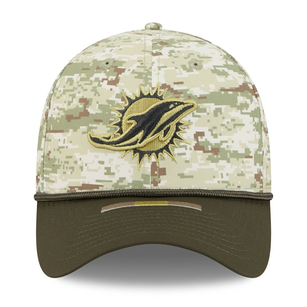 Miami Dolphins New Era 2025 Salute to Service 39THIRTY Flex Hat - Camo Hats