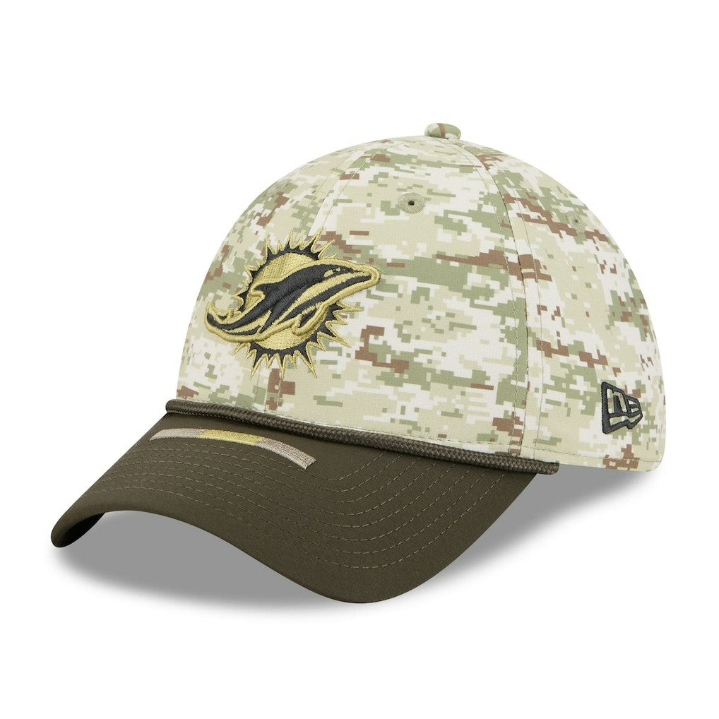Miami Dolphins New Era 2025 Salute to Service 39THIRTY Flex Hat - Camo Hats