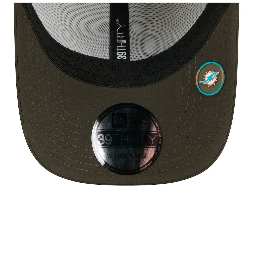 Miami Dolphins New Era 2025 Salute to Service 39THIRTY Flex Hat - Camo Hats