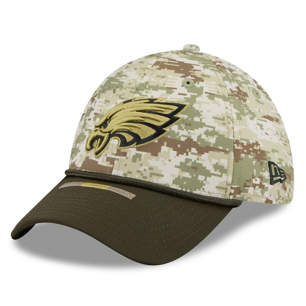 Philadelphia Eagles New Era 2025 Salute to Service 39THIRTY Flex Hat - Camo Hats