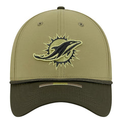 Miami Dolphins New Era 2025 Salute to Service 39THIRTY Flex Hat - Green Hats