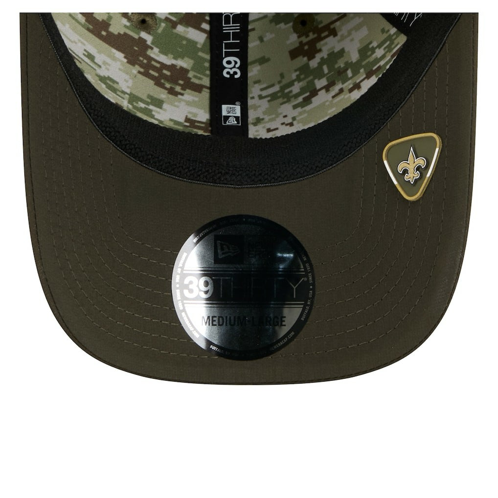 New Orleans Saints New Era 2025 Salute to Service 39THIRTY Flex Hat - Green Hats