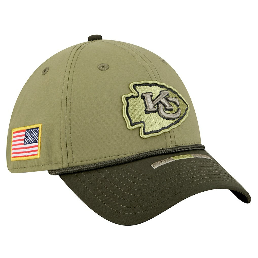 Kansas City Chiefs New Era 2025 Salute to Service 39THIRTY Flex Hat - Green Hats