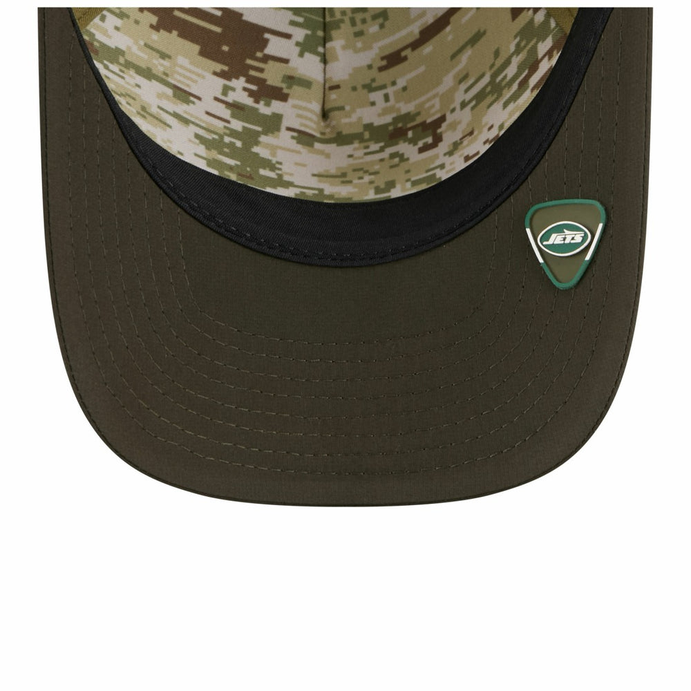 New York Jets New Era 2025 Salute to Service 9FORTY A-Frame M-Crown Adjustable Hat - Green Hats