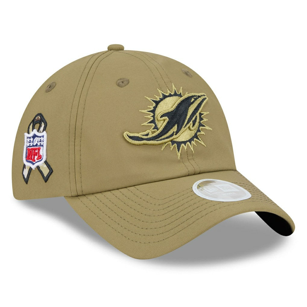 Miami Dolphins New Era Women's 2025 Salute to Service Pony Tail Adjustable Hat - Green Hats