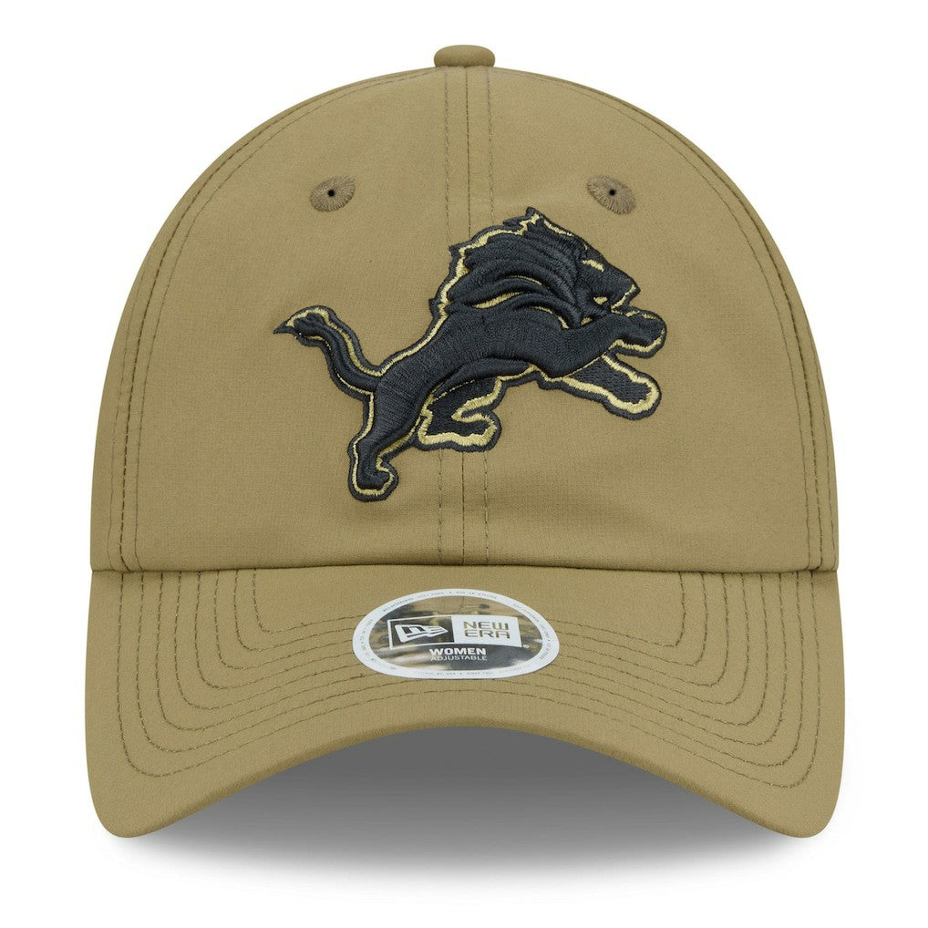 Detroit Lions New Era Women's 2025 Salute to Service Pony Tail Adjustable Hat - Green Hats