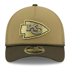Kansas City Chiefs New Era Youth 2025 Salute to Service 9FORTY A-Frame Adjustable Hat - Green/Dark Green Hats