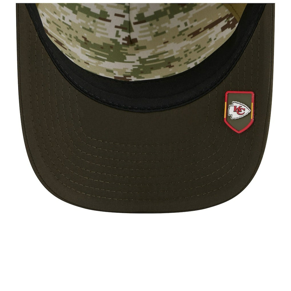 Kansas City Chiefs New Era Youth 2025 Salute to Service 9FORTY A-Frame Adjustable Hat - Green/Dark Green Hats