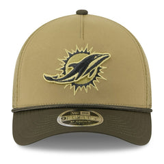 Miami Dolphins New Era Youth 2025 Salute to Service 9FORTY A-Frame Adjustable Hat - Green/Dark Green Hats