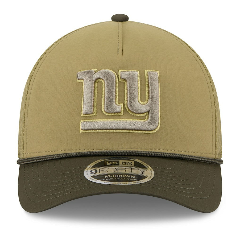 New York Giants New Era Youth 2025 Salute to Service 9FORTY A-Frame Adjustable Hat - Green/Dark Green Hats