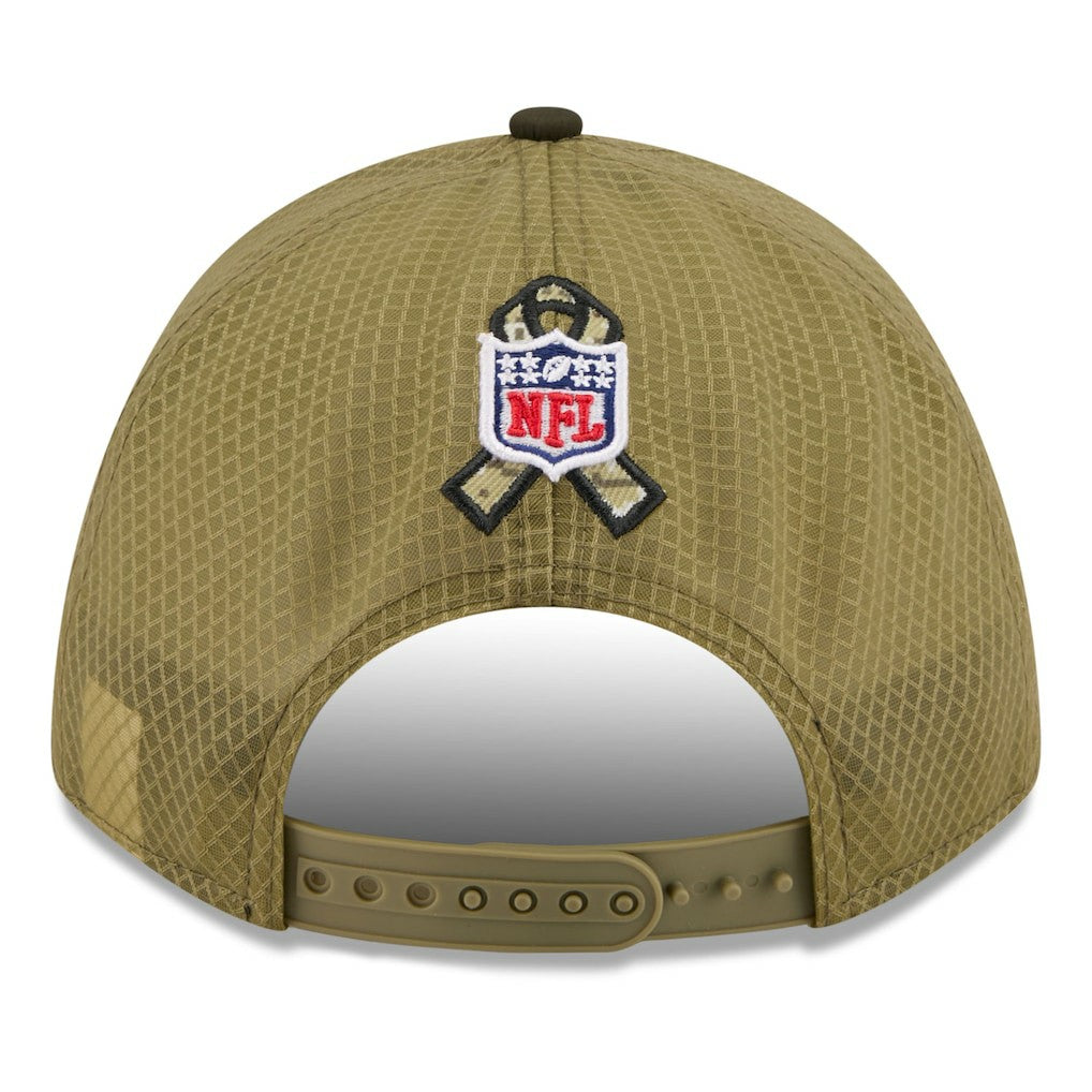 Philadelphia Eagles New Era Youth 2025 Salute to Service 9FORTY A-Frame Adjustable Hat - Green/Dark Green Hats