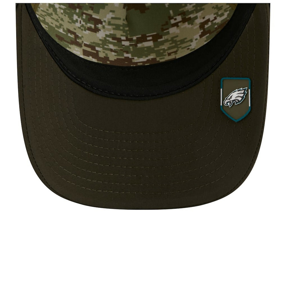 Philadelphia Eagles New Era Youth 2025 Salute to Service 9FORTY A-Frame Adjustable Hat - Green/Dark Green Hats