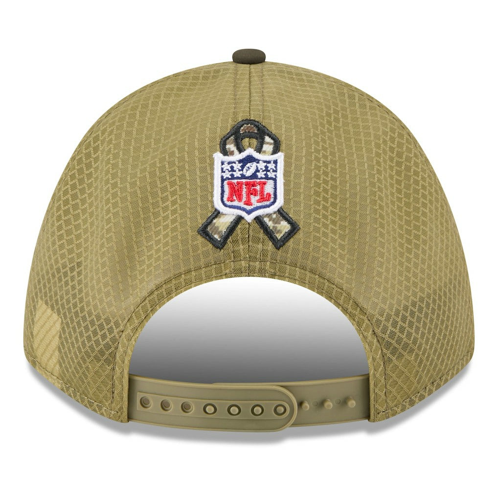 Detroit Lions New Era Youth 2025 Salute to Service 9FORTY A-Frame Adjustable Hat - Green/Dark Green Hats