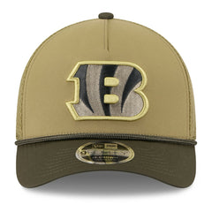 Cincinnati Bengals New Era Youth 2025 Salute to Service 9FORTY A-Frame Adjustable Hat - Green/Dark Green Hats