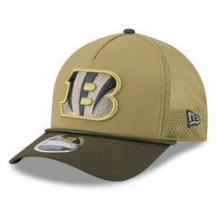 Cincinnati Bengals New Era Youth 2025 Salute to Service 9FORTY A-Frame Adjustable Hat - Green/Dark Green Hats