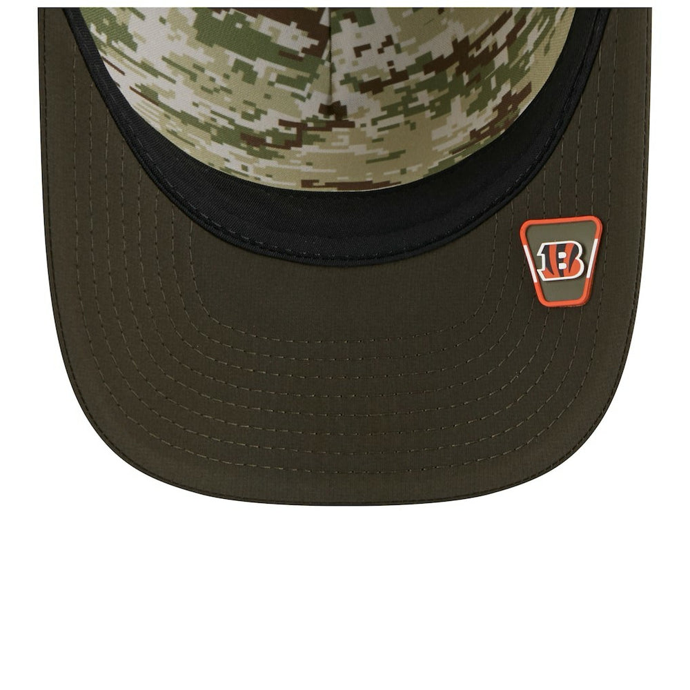 Cincinnati Bengals New Era Youth 2025 Salute to Service 9FORTY A-Frame Adjustable Hat - Green/Dark Green Hats