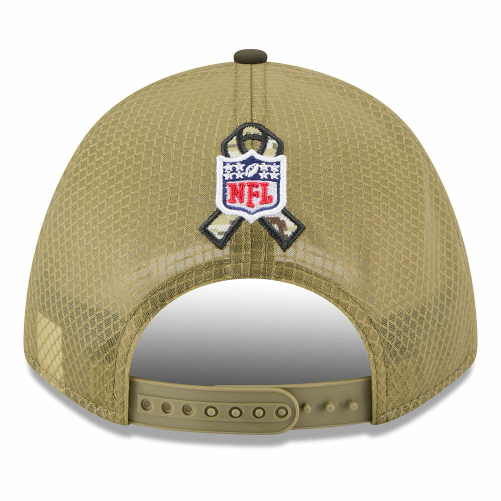 Houston Texans New Era Youth 2025 Salute to Service 9FORTY A-Frame Adjustable Hat - Green/Dark Green Hats