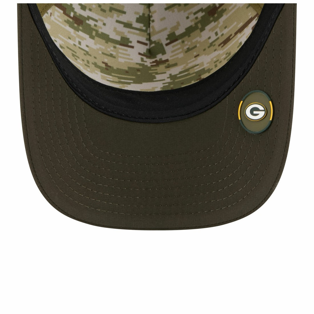 Green Bay Packers New Era Youth 2025 Salute to Service 9FORTY A-Frame Adjustable Hat - Green/Dark Green Hats