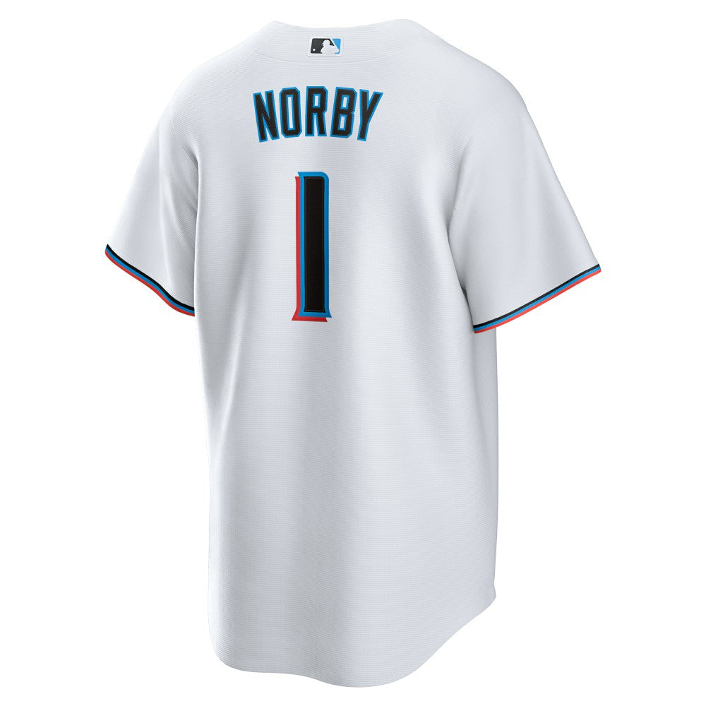 Connor Norby Miami Marlins Nike Home Replica Jersey - White Jerseys