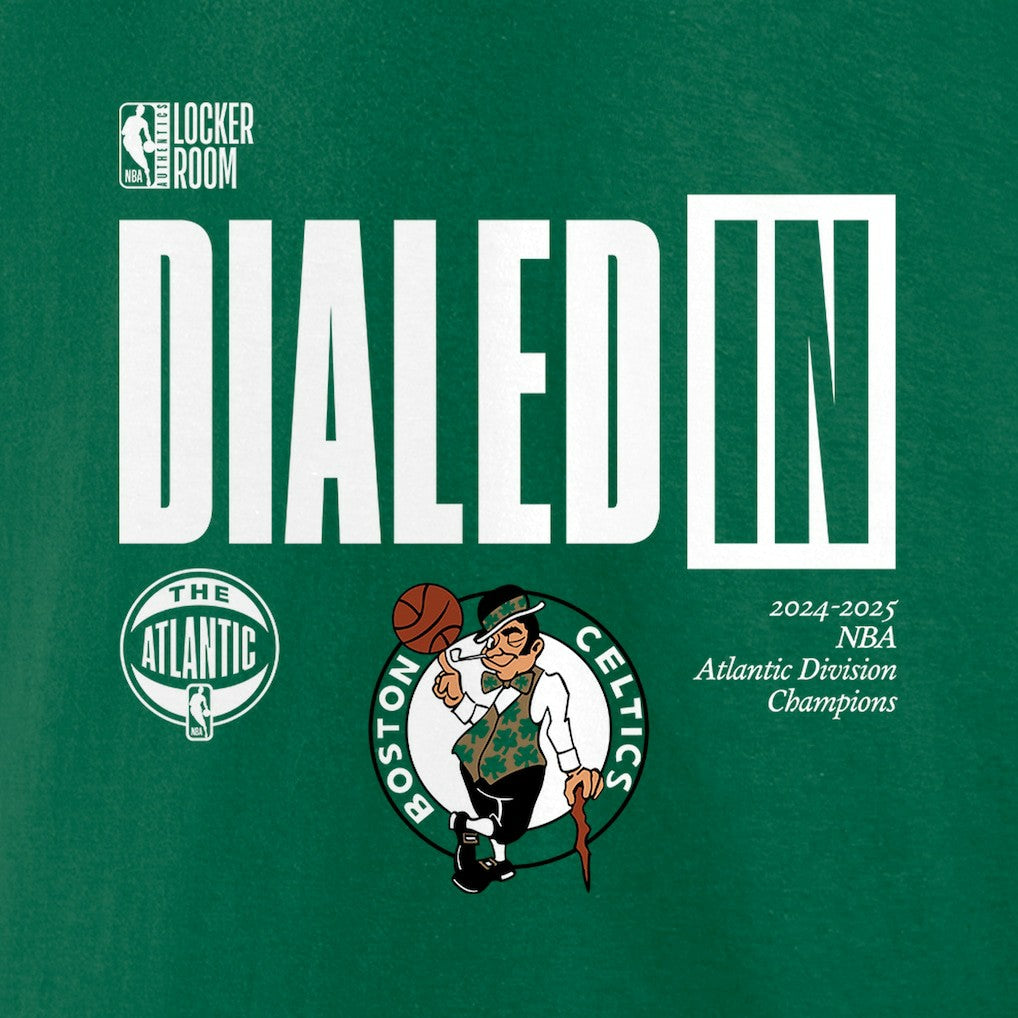 Boston Celtics 2025 Atlantic Division Champions Locker Room T-Shirt Kelly Green - Fanatics