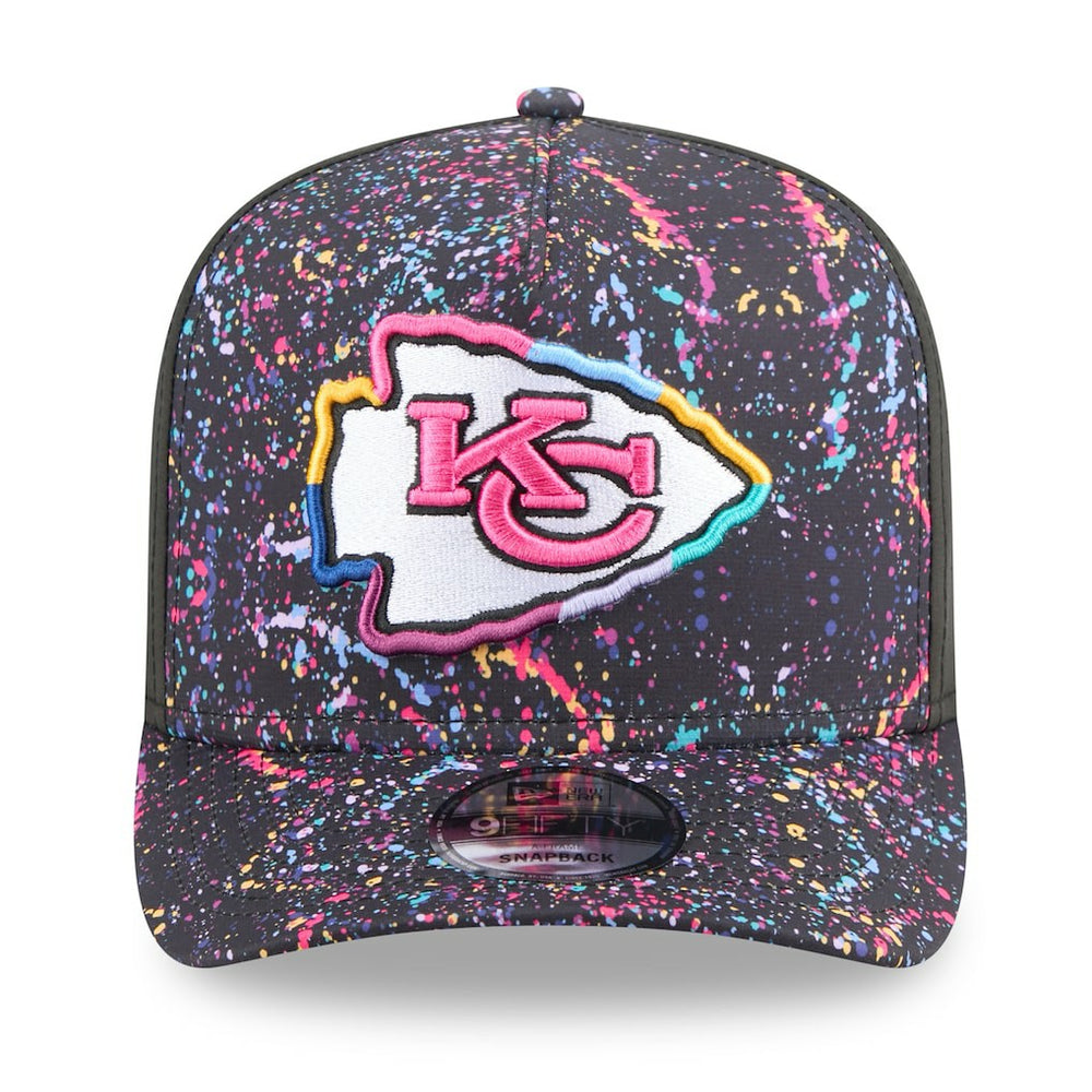 Kansas City Chiefs New Era 2025 NFL Crucial Catch A-Frame 9FIFTY Snapback Hat - Black Hats