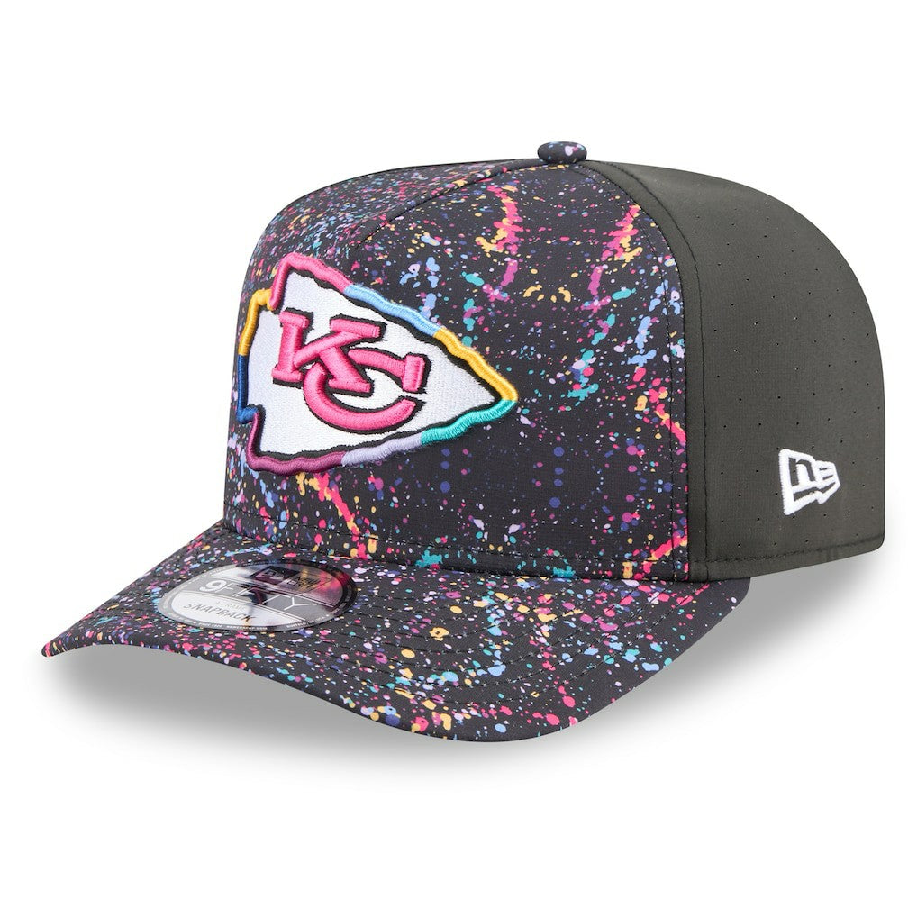 Kansas City Chiefs New Era 2025 NFL Crucial Catch A-Frame 9FIFTY Snapback Hat - Black Hats