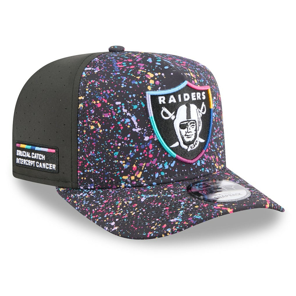 Las Vegas Raiders New Era 2025 NFL Crucial Catch A-Frame 9FIFTY Snapback Hat - Black Hats