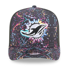 Miami Dolphins New Era 2025 NFL Crucial Catch A-Frame 9FIFTY Snapback Hat - Black Hats
