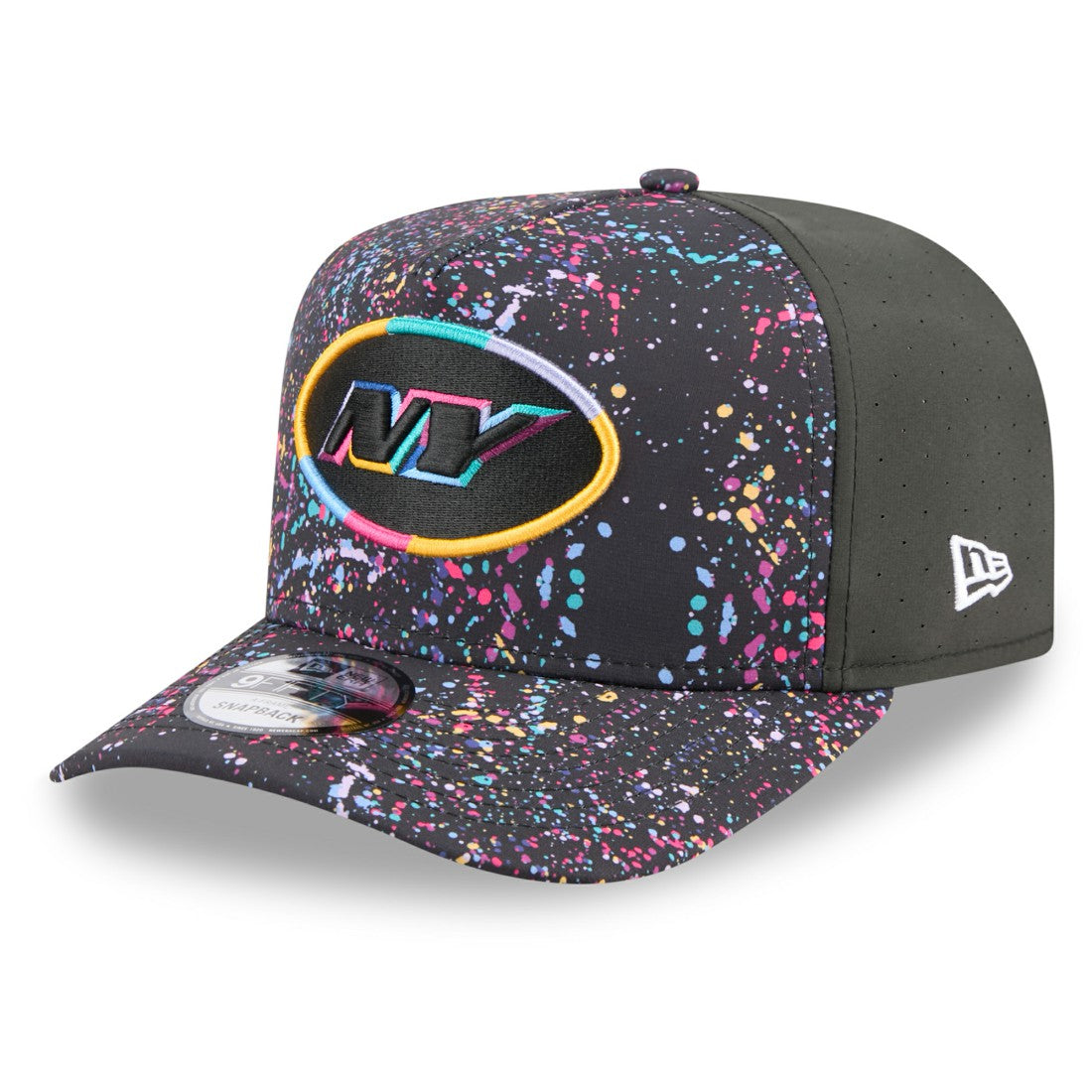New York Jets New Era 2025 NFL Crucial Catch A-Frame 9FIFTY Snapback Hat - Black Hats