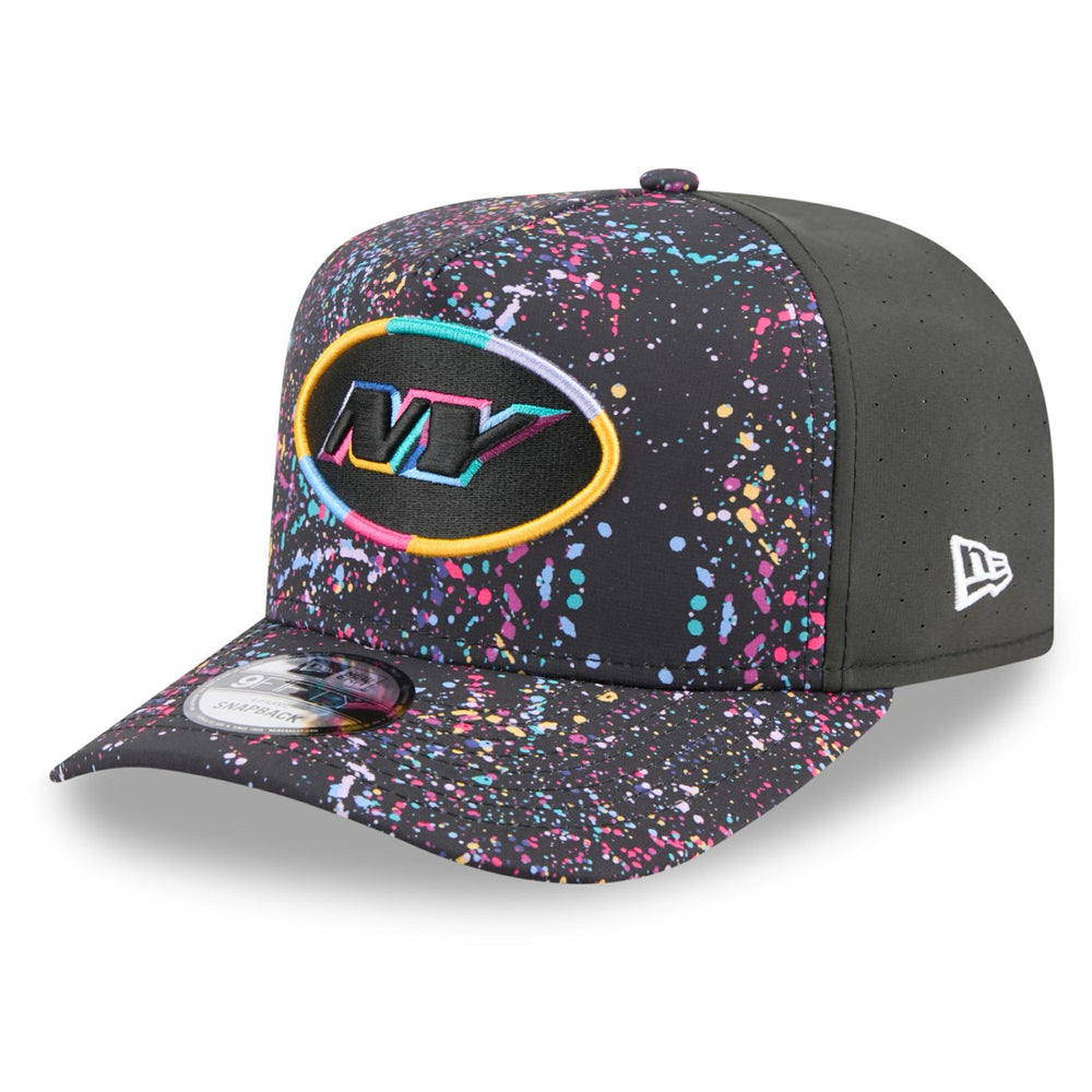 New York Jets New Era 2025 NFL Crucial Catch A-Frame 9FIFTY Snapback Hat - Black Hats