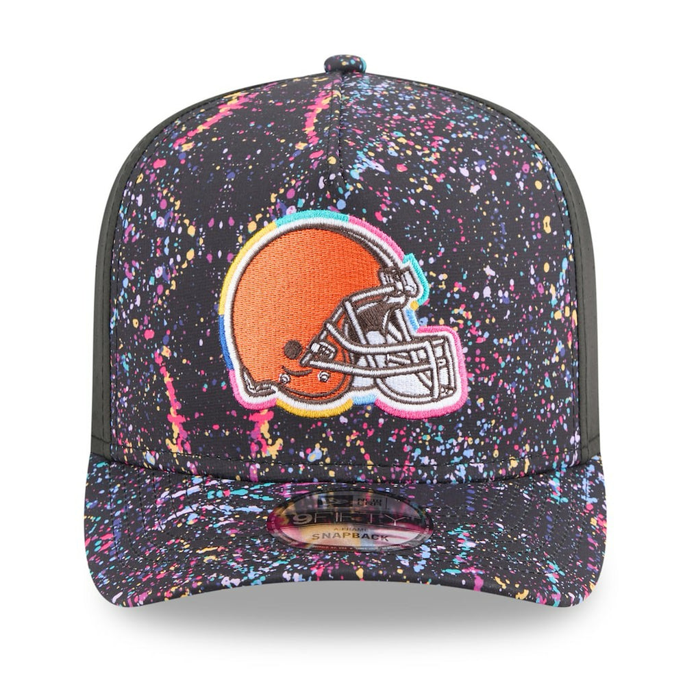 Cleveland Browns New Era 2025 NFL Crucial Catch A-Frame 9FIFTY Snapback Hat - Black Hats