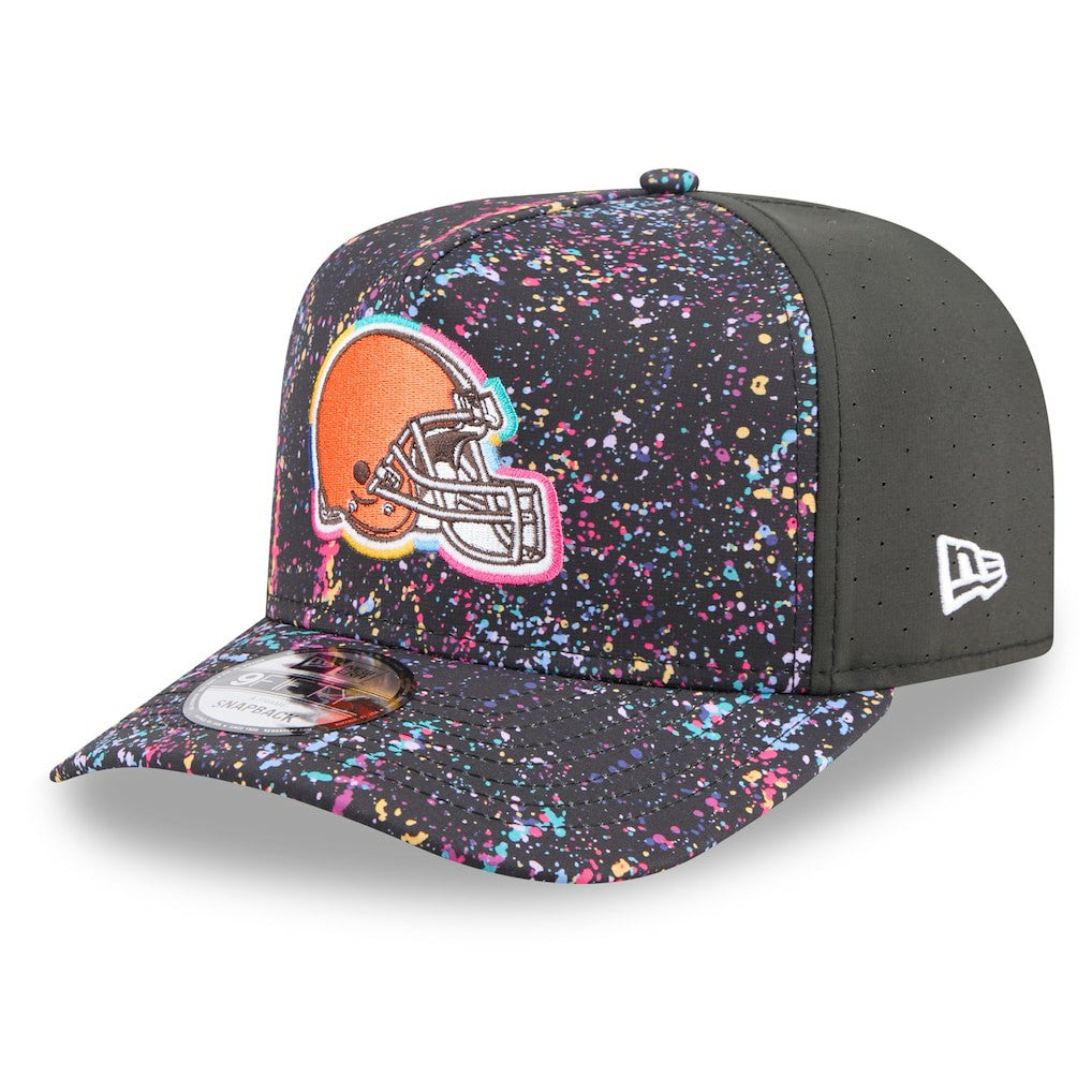 Cleveland Browns New Era 2025 NFL Crucial Catch A-Frame 9FIFTY Snapback Hat - Black Hats