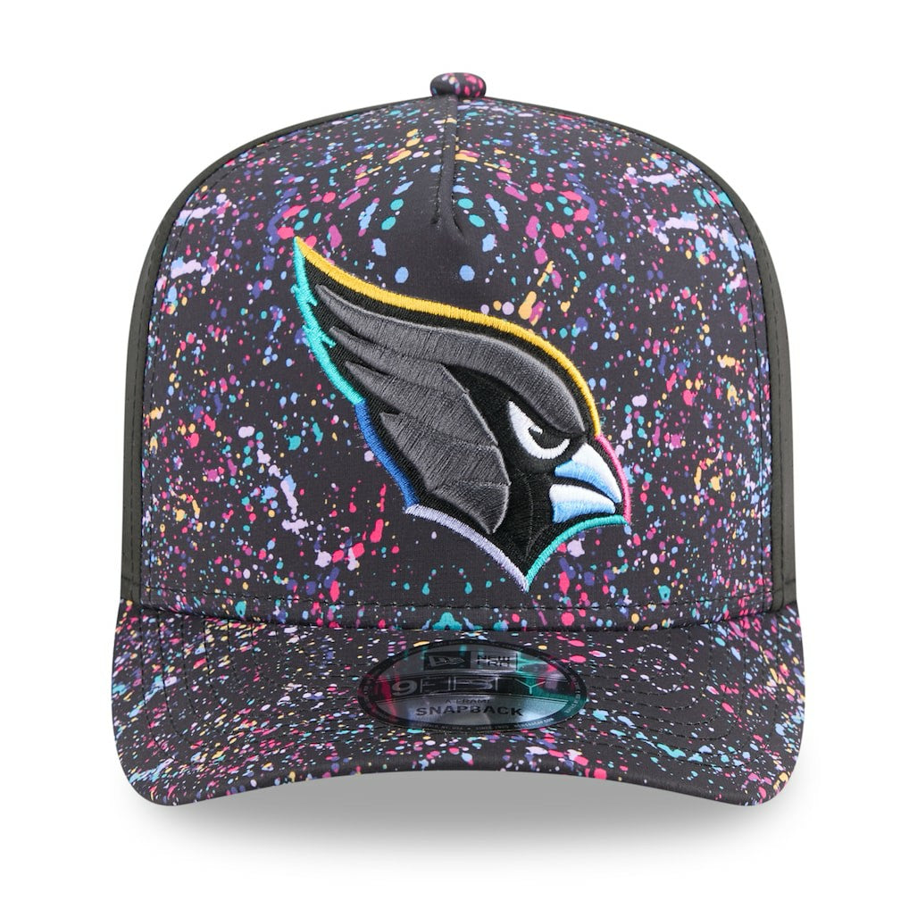 Arizona Cardinals New Era 2025 NFL Crucial Catch A-Frame 9FIFTY Snapback Hat - Black Hats