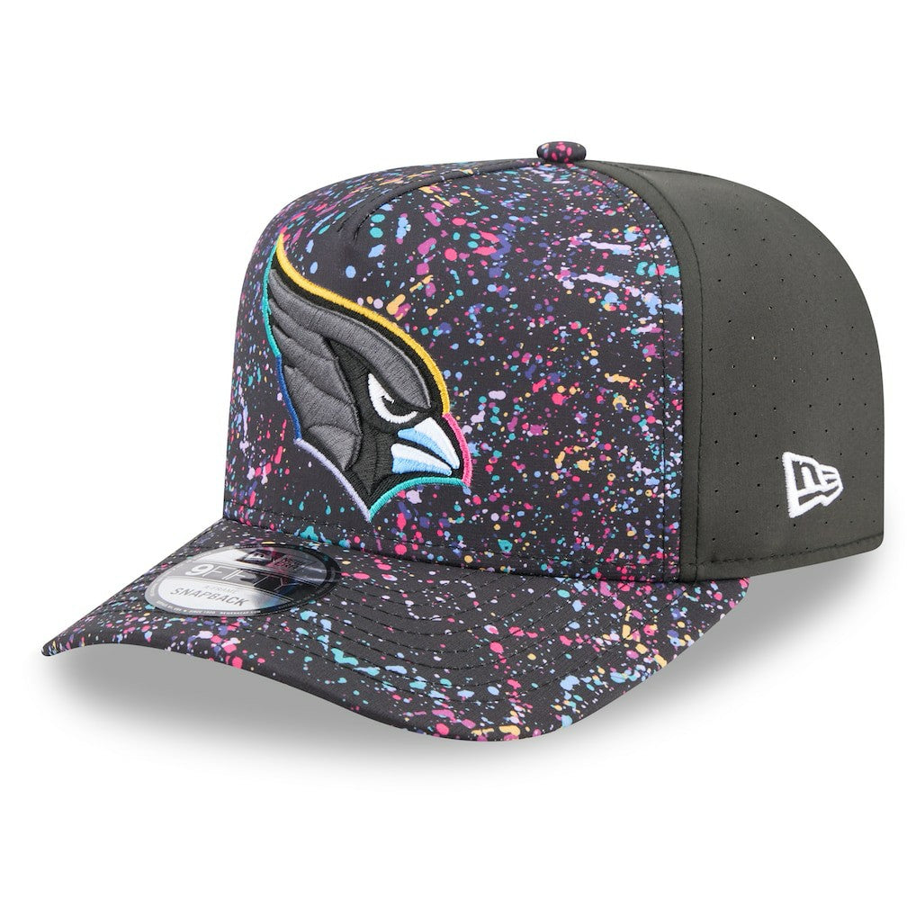 Arizona Cardinals New Era 2025 NFL Crucial Catch A-Frame 9FIFTY Snapback Hat - Black Hats