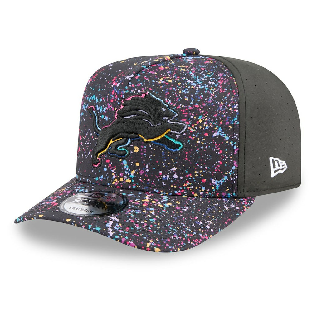Detroit Lions New Era 2025 NFL Crucial Catch A-Frame 9FIFTY Snapback Hat - Black Hats