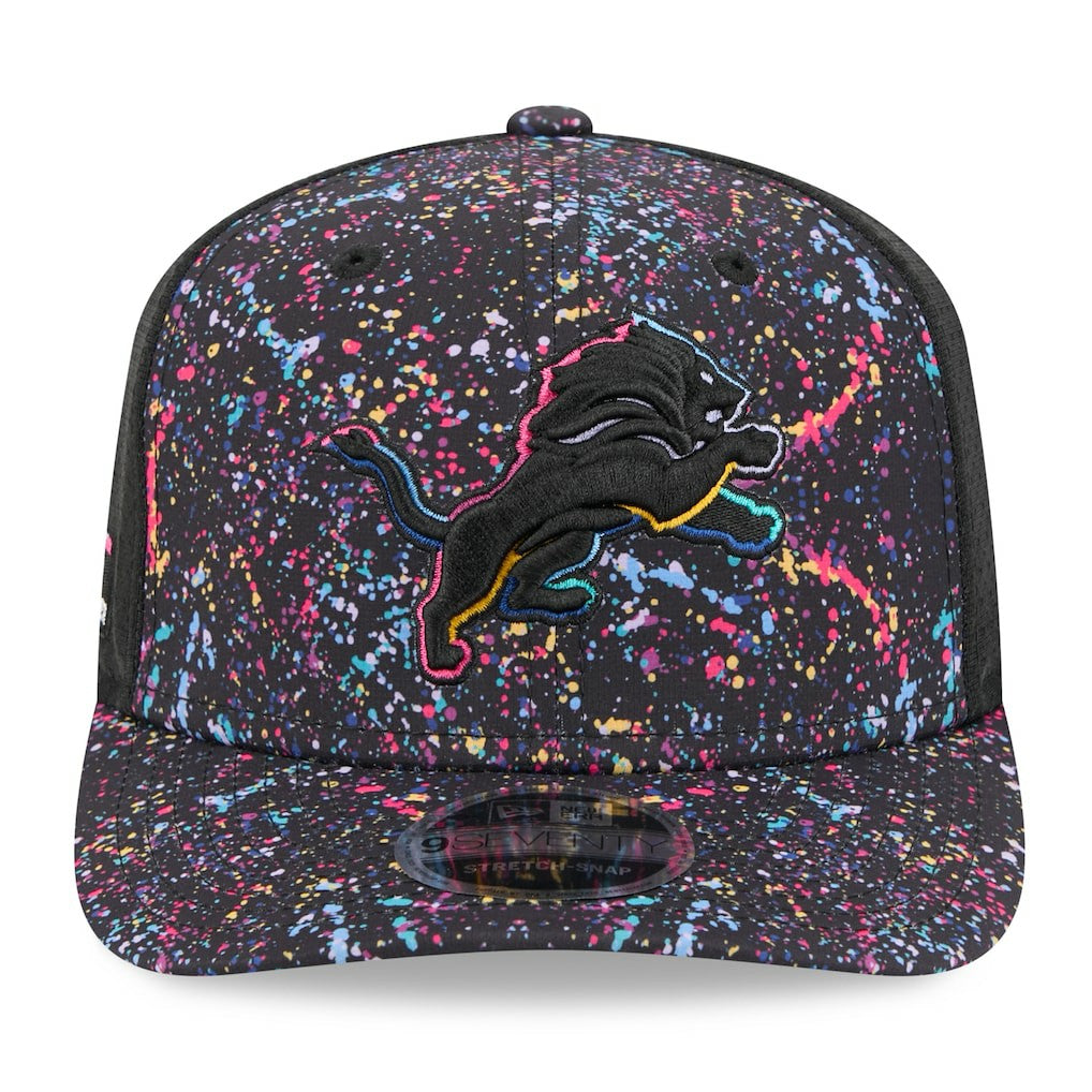 Detroit Lions New Era 2025 NFL Crucial Catch 9SEVENTY Adjustable Hat - Black Hats