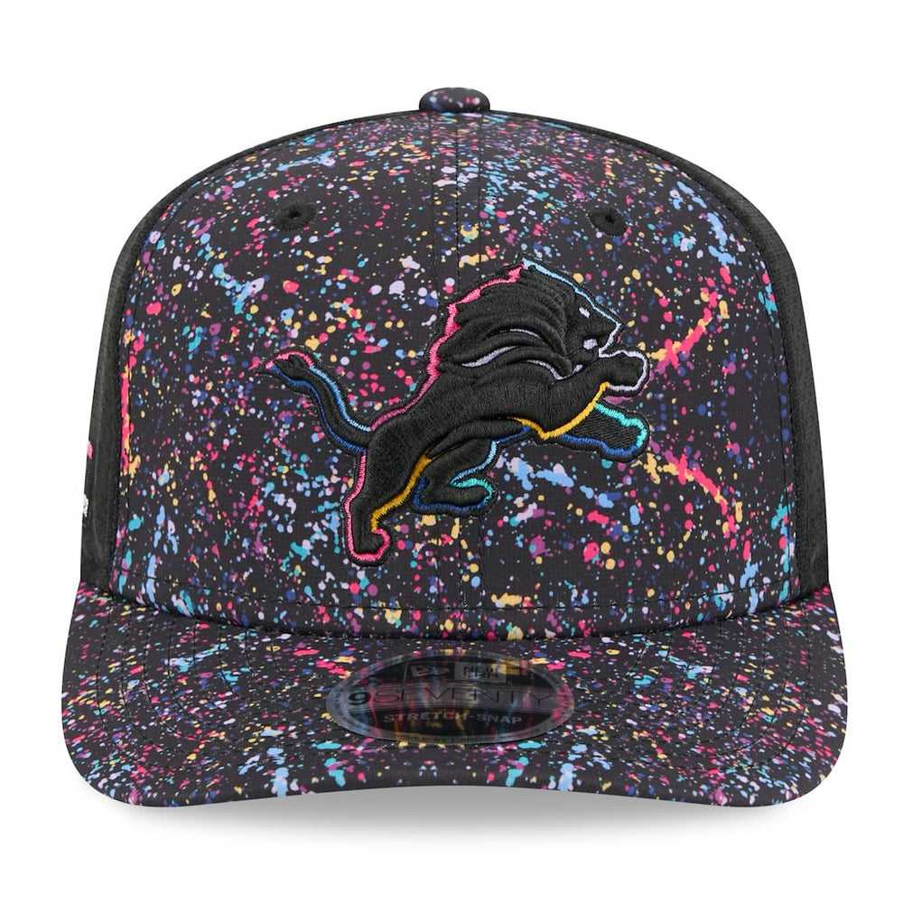 Detroit Lions New Era 2025 NFL Crucial Catch 9SEVENTY Adjustable Hat - Black Hats