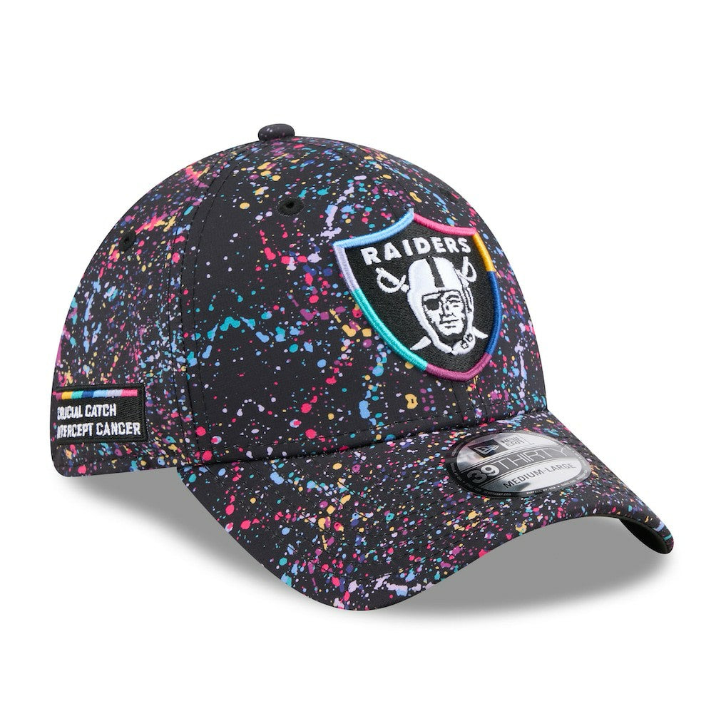 Las Vegas Raiders New Era 2025 NFL Crucial Catch 39THIRTY Flex Hat - Black Hats