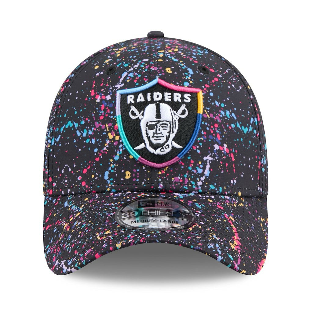 Las Vegas Raiders New Era 2025 NFL Crucial Catch 39THIRTY Flex Hat - Black Hats