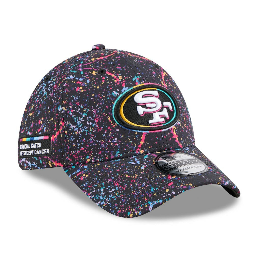 San Francisco 49ers New Era 2025 NFL Crucial Catch 39THIRTY Flex Hat - Black Hats