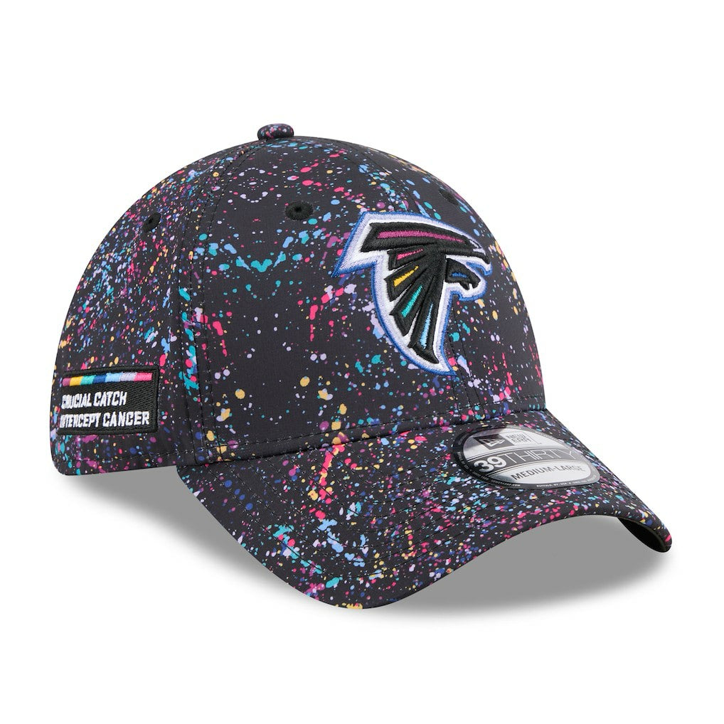 Atlanta Falcons New Era 2025 NFL Crucial Catch 39THIRTY Flex Hat - Black Hats