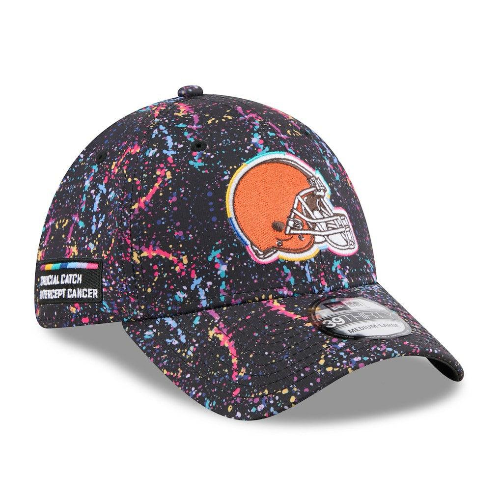 Cleveland Browns New Era 2025 NFL Crucial Catch 39THIRTY Flex Hat - Black Hats