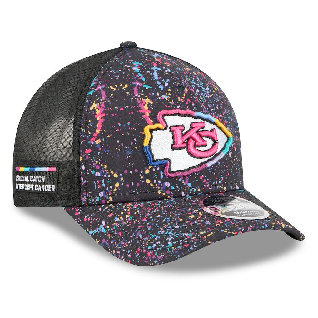 Kansas City Chiefs New Era 2025 NFL Crucial Catch 9FORTY Adjustable Hat - Black Hats