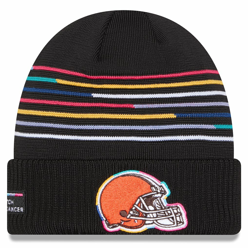 Cleveland Browns New Era 2025 NFL Crucial Catch Cuffed Knit Hat - Black Hats
