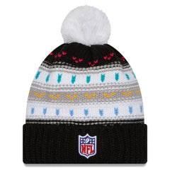 Arizona Cardinals New Era Women's 2025 NFL Crucial Catch Cuffed Knit Hat with Pom - Black Hats