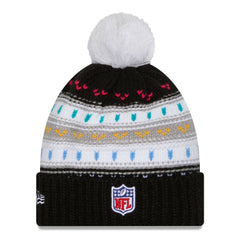 Las Vegas Raiders New Era Women's 2025 NFL Crucial Catch Cuffed Knit Hat with Pom - Black Hats